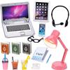 Pipihome 15 Accessori Per L'Apprendimento Della Casa Delle Bambole In Miniatura, Scala 1:12, In Miniatura, Simulazione, Computer Portatile, Tablet, Telefono, Lampada, Libro, Occhiali, Cuffie Da Caffè (A)