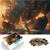 AITEXI Puzzle 1000 pezzi per adolescenti Nave pirata in battaglia Riduzione dello stress interessante Lista dei desideri con Babbo Natale 75x50cm