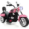 RELAX4LIFE Moto Elettrica per Bambini 6V, Moto Cavalcabile a 3 Ruote (ROSA)