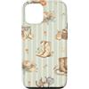 Cozy Countryside Farm Life Design Studio Custodia per iPhone 12/12 Pro Cowboy Stivali Polli Coniglio Western Fattoria Acquarello
