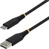 StarTech Cavo di Ricarica USB-A a USB-C da 1m, 15W (3A), Guaina con Doppio Strato Intrecciato in Nylon/TPE, Robusto Cavetto da USB-A 2.0 a USB Type-C