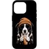 Vintage Border Collie Iced Coffee Funny Custodia per iPhone 16 Pro Border Collie bere caffè freddo divertente cane hipster