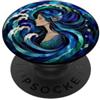 Serene Mythical Sea Creature Designs Elegante sirena Ocean Wave Art Nouveau Estetica PopSockets PopGrip Adesivo