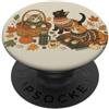 Autumn Cat Mornings Simpatico gatto autunnale foglie autunnali zucca accogliente amante dei gatti PopSockets PopGrip Adesivo