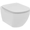 Ideal Standard - Tesi, WC sospeso senza brida RimLS+, Copriwater sottile con chiusura rallentata, Bianco