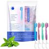 Qklovni Set 5 in 1 mini spazzolino da denti, filo interdentale, raschietto per lingua e stuzzicadenti, spazzolini usa e getta con dentifricio, spazzolini portatili confezionati singolarmente, igiene orale per