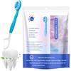 Qklovni Set 5 in 1 mini spazzolino da denti, filo interdentale, raschietto per lingua e stuzzicadenti, spazzolini usa e getta con dentifricio, spazzolini portatili confezionati singolarmente, igiene orale per