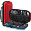 TiMOVO Custodia per Nintendo Switch 2 2025,Blu+Rosso | Cover da Viaggio Portatile Rigida, Grande Capacità, 10 Slot per Schede di Gioco, Con Tasche per Accessori