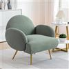 AISALL Poltrona Imbottita, Sedia da Salotto Moderna con Gambe in Metallo Nero, Poltrona da Salotto/Camera da Letto/caffè, Sedia da Divano, Colore Verde