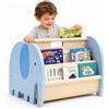 YUCHKEJ Libreria per bambini in legno, Libreria Montessori per Bambini, Scaffale Porta Libri Doppia Faccia con Tasche in Tela, Stile Montessori Portatile con Maniglia, Mobiletto Porta Libri per Cameretta