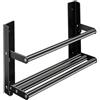 DongMaple Scarpiera a 2 Ripiani, Organizer per Scarpe in Metallo da Appendere, Scarpiera da Parete, Scaffale Pieghevole Salvaspazio da Parete per Camper e Ingresso, Nero