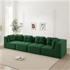 Bladez Divano modulare Cord, 4 posti Frameless Cloud Couch con seduta profonda, divano da pavimento compresso senza montaggio, Divano Boneless per soggiorno, appartamento (Verde, 4 posti)