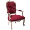 Biscottini Poltrona barocca 100x65x63 cm | Sedie luigi XVI imbottite | Sedia salotto in velluto rosso stile francese | Poltrone stile particolare