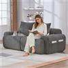 luckdect Divano a 2 posti, in velluto a coste, 200 cm, moderno divano componibile con un drink Holder and Side Storage Bag, divano ad angolo convertibile per soggiorno, camera da letto, ufficio