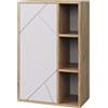 Vicco Libreria da parete Berno, Rovere dorato/bianco, 50.1 x 78.4 cm | con 3 scomparti aperti, adatto al montaggio a parete per spazio di archiviazione aggiuntivo