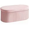 HOMCOM Pouf Contenitore Pieghevole con Rivestimento in Velluto, Rosa