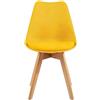 Brigros - Set 4 Sedie Candice in Polipropilene con Gambe in Legno di Faggio Senape
