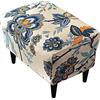 Highdi Copri Pouf Rettangolare Elasticizzato, Spandex Copertura Dell'Ottomano Stampa Moderna Copri Poggiapiedi Poltrona per Soggiorno, Morbido Lavabile Fodere per Sgabello (fiore di papavero)