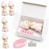 Regalami Set di 4 Bomboniere Rosa in Porcellana con Scatola, Nastro, Bigliettino e Confetti Prima qualità - Disponibile da 4 e 10 Pezzi