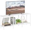 YAUKTAK Mobile TV Mobile TV Soggiorno in Legno 114cm con 2 Ripiani Aperti per Soggiorno e Camera Bianco LTS107W