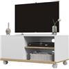 HOMCOM Mobile TV con Ruote Mobile Porta TV Fino a 42 80x45x41 cm Bianco