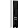 AKORD | Mobile Alto da Bagno FIN 2D | 30x140x30 cm, peso 25 kg | 2 Ante | Moderna Mobiletto | Armadio a muro | Armadietto chiuso in piedi | Adatto Anche come Pensile | Bianco | Nero lucido