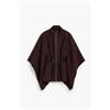 Desigual, Poncho con cerniera e cintura, Poliestere, Rosso, U