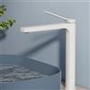 EMKE Rubinetto da bagno bianco opaco, 335 x 233 x 46 mm, in ottone, cartuccia in ceramica, rubinetto per bagno, rubinetto per lavabo, facile da installare, rubinetto con aeratore, rubinetto per lavabo