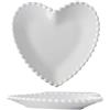 CompadreBol Piatto da Cena in Ceramica, Piatto a forma di Cuore Bianco, Piatto da 25 cm / 9,85 pollici Adatto per varie Insalate di Frutta Dessert Pasta Pesce bistecca e Bistecca, Forno a Microonde e Forno