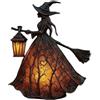 Eawfgtuw Lampada da strega gotica Halloween in resina LED da tavolo decorazione da tavolo incantevole atmosfera illuminazione per riunioni spettrali tema Halloween cappello da strega nero