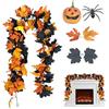 Pyuyan Ghirlande di Foglie D'acero Artificiali, Ghirlanda per Porta Halloween con Zucca, Foglie D'acero Sospese, per Halloween, Caminetto, Tavolo, Finestra, Porta, Interni, Esterni, Decorazioni