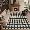 PureCozy Tappeto Salotto 200x300cm Nero Lavabile in Lavatrice Antiscivolo Camera da Letto Grande Tappeti Moderno Geometric Rombo Carpet Soggiorno Cameretta Ufficio Pelo Corto Rug