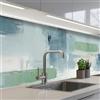 KitchenYeah© Paraschizzi Cucina Adesivo Pannello Parete Paraspruzzi Muro | 80x300 cm - Decorativo Pittura - Arte moderna - Astratto - Grigio