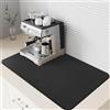 Dolic Tappetino da caffè con retro in gomma, assorbente per scolapiatti per bancone della cucina, tappetino da bar, accessorio da bar, adatto sotto la macchina (Black, 30 x 40 cm)