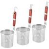 MUNGHOK 3 Cestini per Pasta in Acciaio Inox, Colino Microforato 14 cm, Scolapasta | MUNGHOK, Metallo, Rete Fina, Manico Lungo, Filtro per Verdure, Frutta, Gnocchi, Riso