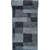 Mazovia Tappeto Passatoia Corridoio 67x125cm Antracite Grigio Geometrico | Tappeto Passatoia per Cucina Lavanderia Camera da Letto Retrò Anni 90 Morbido Antiscivolo Base in Gomma Venduto al Metro