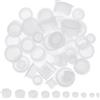 GORGECRAFT 50 pz 10 Tappi per Agitatori di Sale e Pepe In Stile Tappi di Ricambio Trasparenti Tappi di Plastica Rotondi Foro Aperto Tappo per Colonna Riutilizzabile Tappo In Sughero per Vino Bianco