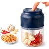 MIRCTRI Tritatutto Elettrico Aglio 400ml, Mini Tritaverdure Portatile Senza Fili | Capacità 400ml, 6 lame in acciaio inox, ricaricabile USB, plastica per alimenti, ideale per aglio e spezie(Blue)