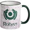 Elbenwald Mr. der Ringe Tazza Rohan con stemma e mappa della Terra di Mezzo, stampa a tutto tondo in ceramica, 320 ml, bianco