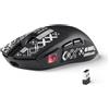 MAMBASNAKE M4: Mouse da gioco wireless ultraleggera, 53g, sensore PAW3311, 24000 DPI, tri-modalità Bluetooth/2.4G/cablata, illuminazione RGB, batteria da 400mAh, 20 milioni di click, ideale per gaming e lavoro (nera)