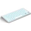 Sonstige Tastiera Bluetooth, tedesco, 7 colori di illuminazione, 3 canali Bluetooth, colore argento, compatibile con iPad, iOS, Android, Windows