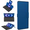 Sonstige Tastiera Bluetooth pieghevole con supporto, mini tastiera per smartphone, ultrapiatta, a doppio canale QWERTY, compatibile con iOS, Android e Windows, colore blu oceano