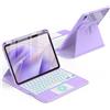 Sonstige Custodia rotante con tastiera per iPad di 11ª/10ª generazione, da 11/10,9 pollici, color lavanda chiaro, con touchpad e illuminazione a 7 colori