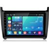 Hexinex Autoradio wireless Linux da 9 pollici, compatibile con Carplay, per VW Polo 6R 6C (2008-2020), con controllo del volante, Wi-Fi, Bluetooth, RDS e 2 porte USB
