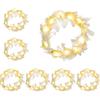 Sunshine smile Ghirlanda Di Piume A Led,6pcs Corona Di Piume A LED,LED Fiore Ghirlanda Capelli,Ghirlanda Di Piume Fasce,Piume Fasce Per Donne Ragazze Adulte Bambini Festa Di Nozze Festival Accessori Foto Props