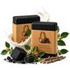 Timeless Beauty Secrets TBS - Sapone nero delicato fatto a mano per uomini con muschio, 2 x 100 g, per acne, pelle grassa e mista, con aloe vera, ashwagandha e tè verde