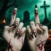 MouyouGlow Unghie Finte Lunga MouyouGlow,Stiletto Halloween Skull Vampire Blood Design