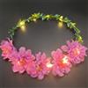 HhBdy Cerchietto per Capelli a LED, A Forma di Corona di Fiori (Rosso Rosato)