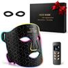 Cuidongsheng Maschera LED Viso 4 Modalità,LED Face Mask in Silicone Antirughe,Maschera Facciale con Luce Rossa e Infrarossi,Ringiovanimento,5 Timer,Ricaricabile,Adatto a Tutti i Tipi di Pelle