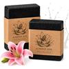 Timeless Beauty Secrets TBS Sapone nero naturale da donna, 2 x 100 g, con latte di capra, burro di karitè, miele e giglio, per acne e pelle grassa, con aloe vera, ashwagandha e tè verde
